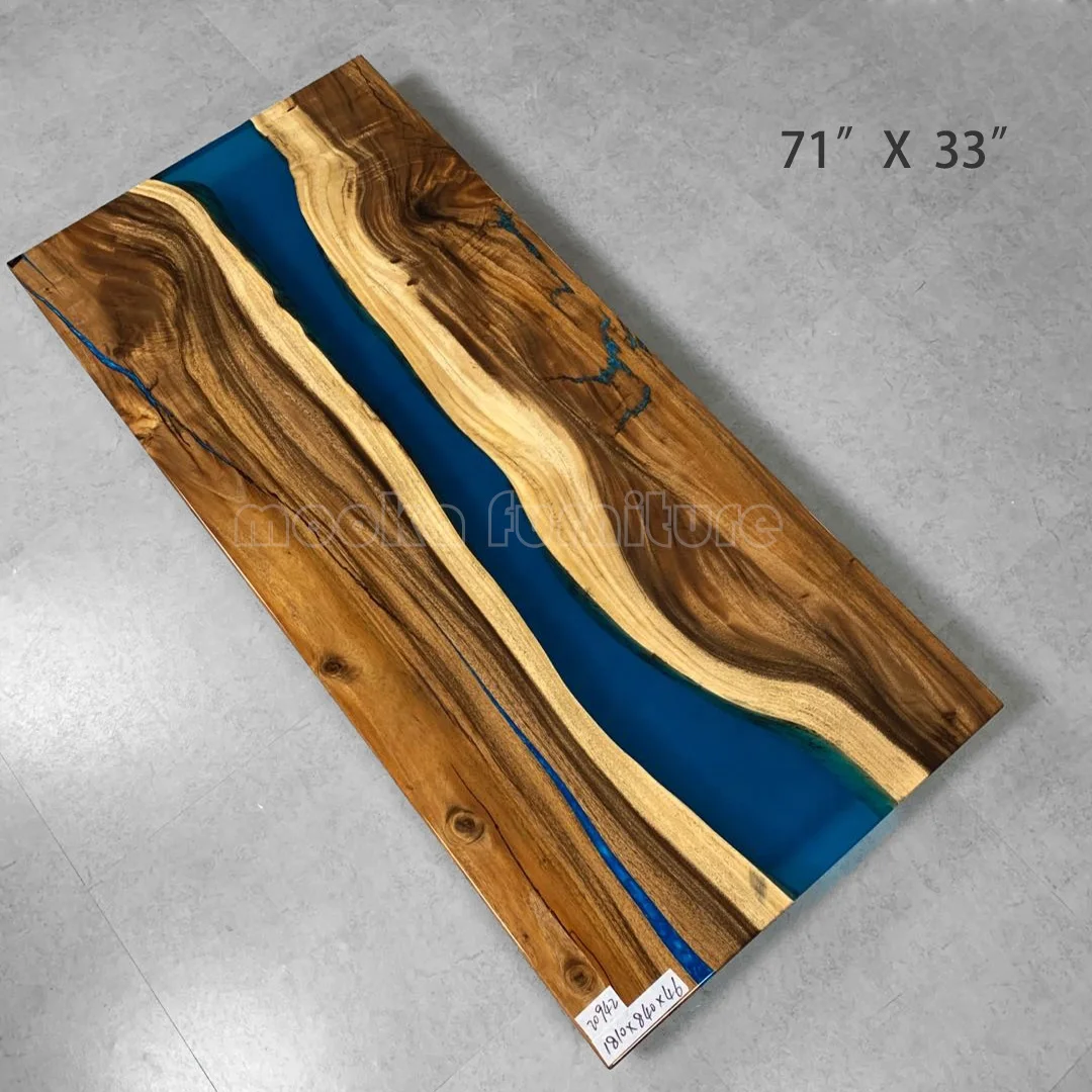 Factory direct supply the lowest price for live edge wood slab river dining table unique epoxy resin table