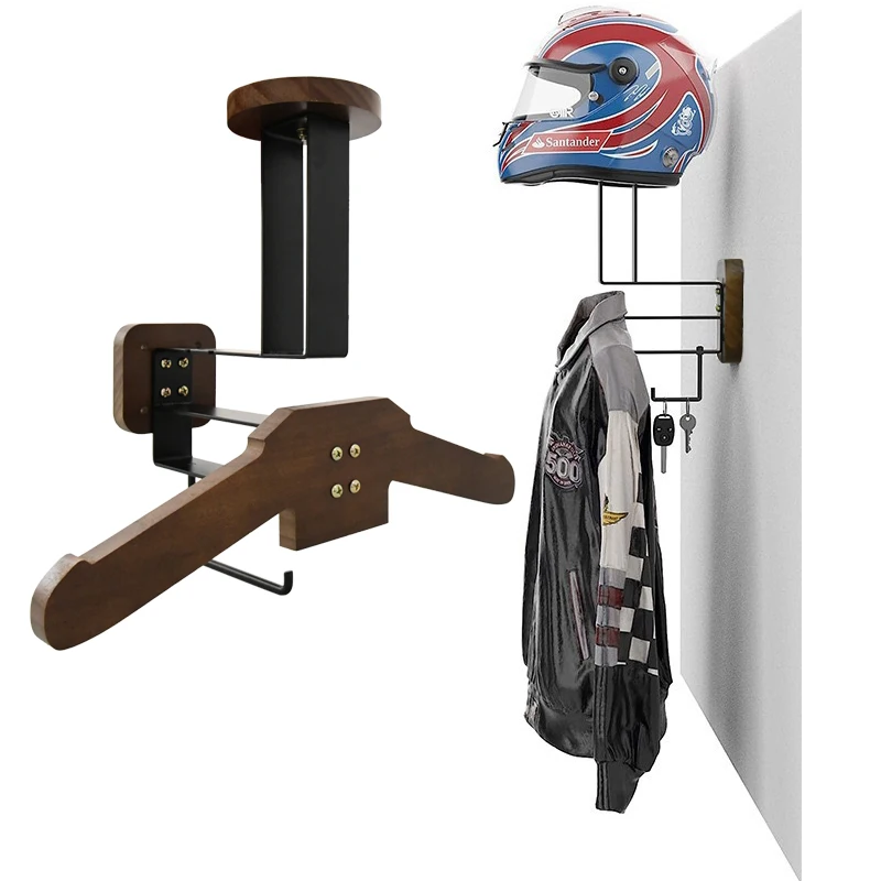 GAF Rack Wall Mount Display Wood Helmet Tactical Vest Hanger Hooks