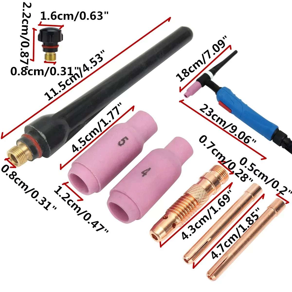 weldcraft  WP17 TIG Welding Torch with 4 M or 8M cable for argon welding