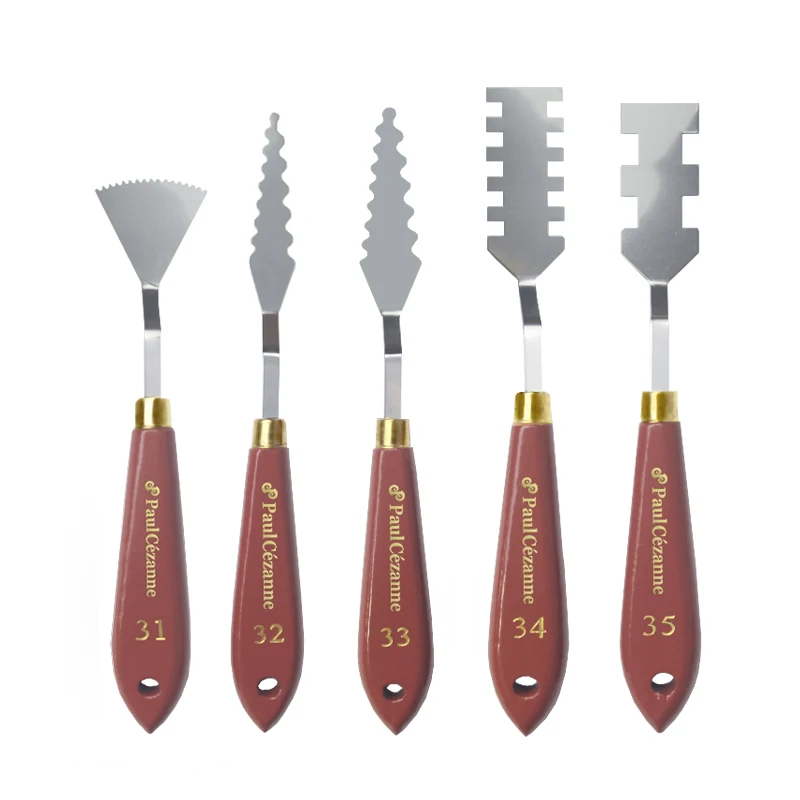 Professional Wood Stainless Steel Paint Knife Set Spatula Palette Knife For Oil Painting
