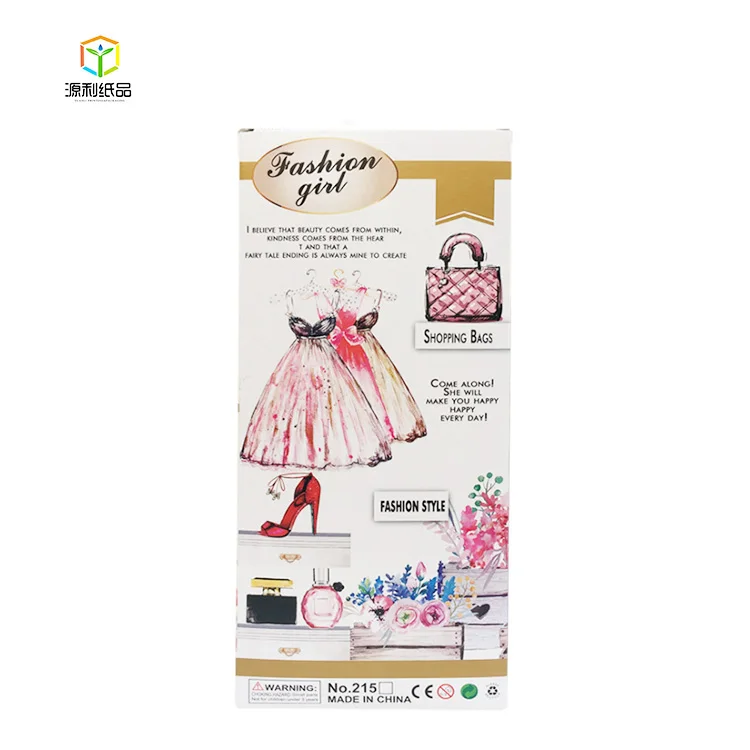 
Wholesale Children Full Color Barbie Doll Display Cardboard Colored Paper Kraft Products Toys Corrugated Display Box 