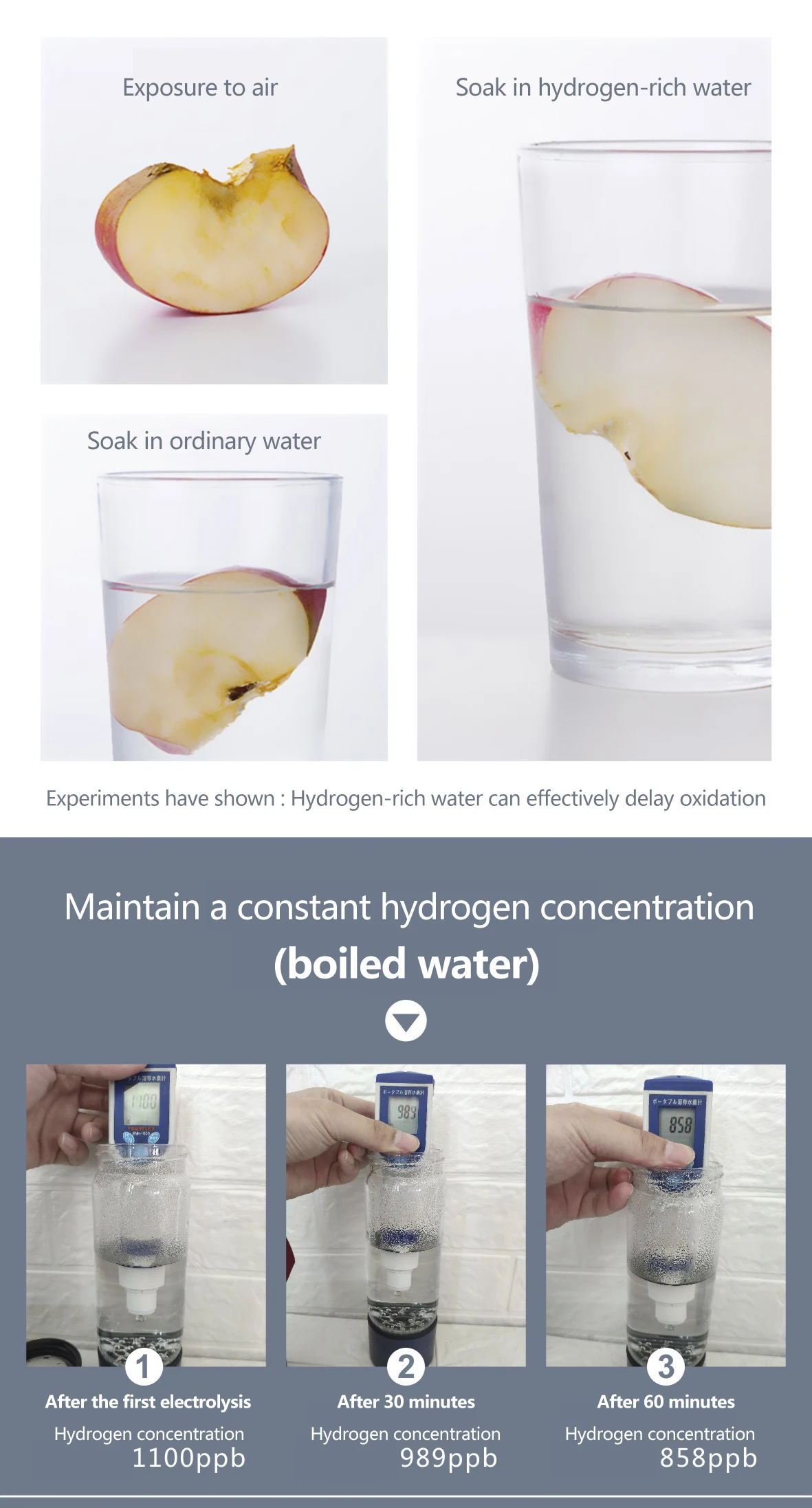 USB Rechargeable 300ml Glass Alkaline Hydrogen Water Bottle Custom Logo Portable Personal Care Appliance