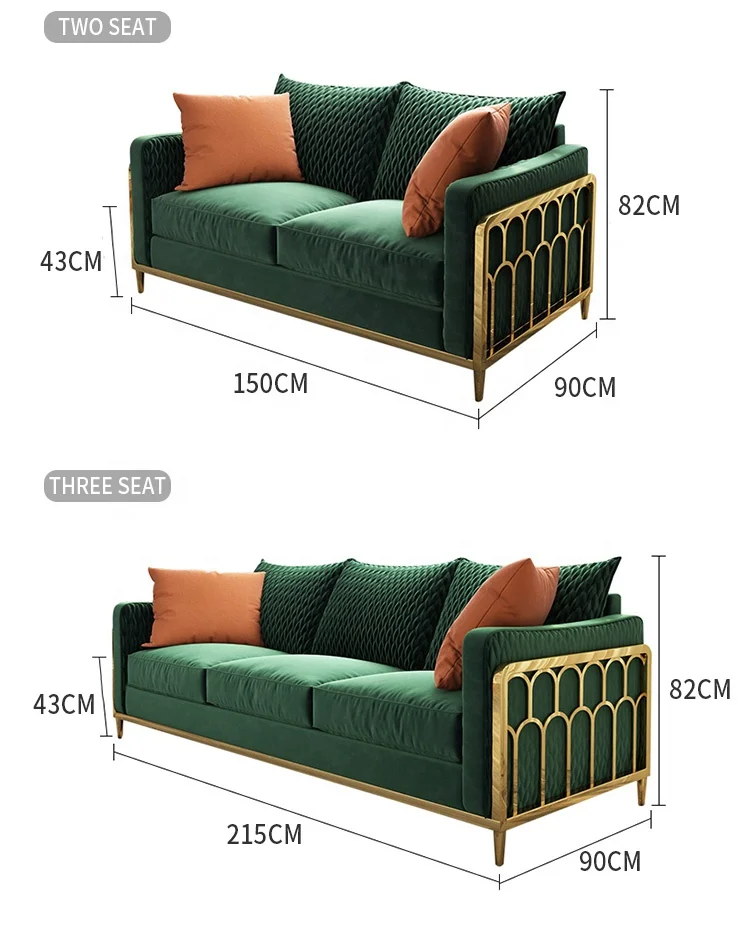 Modern light luxury American modular sofa stainless steel pine inner frame living room sofa 1234 sofa set