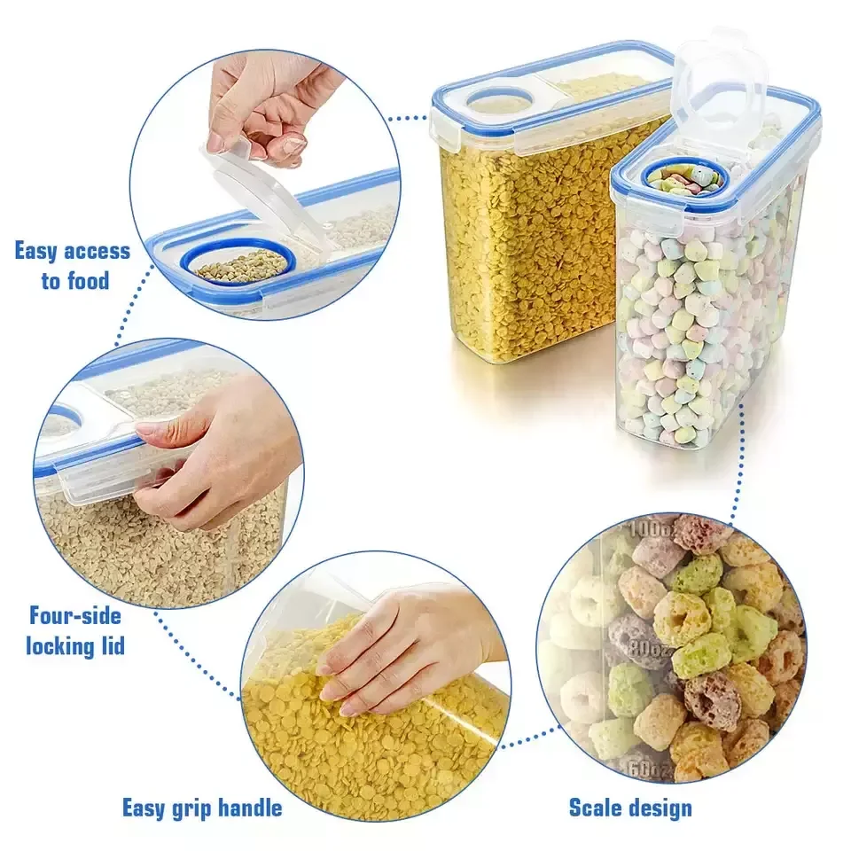 Cereal Storage Containers Airtight Food Storage Containers 4L(135oz) - Large Kitchen Storage Keeper - Easy Pouring Lid