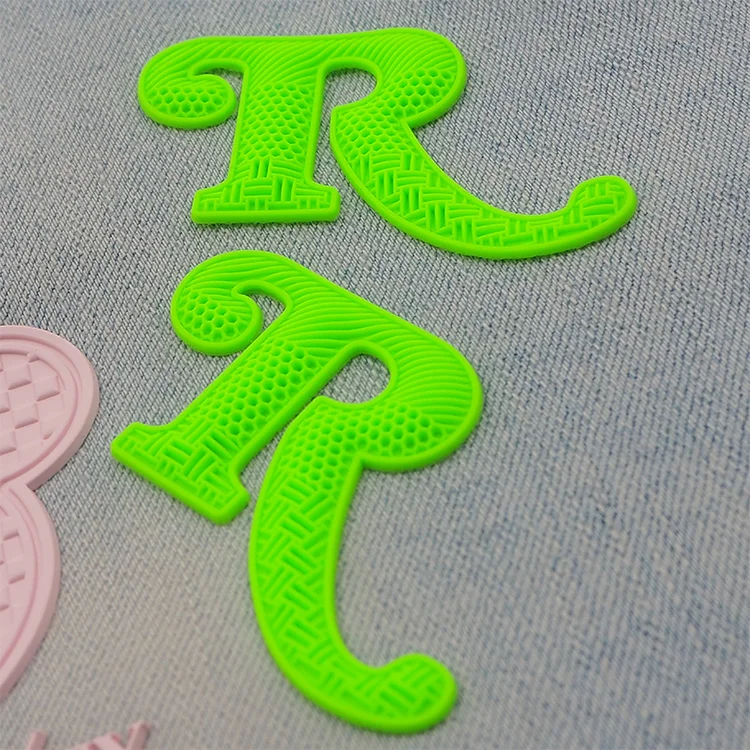 Custom Silicon Printing Garment Label Heat Transfer Rubber Letter Labels 3d Silicone Logo for Clothing