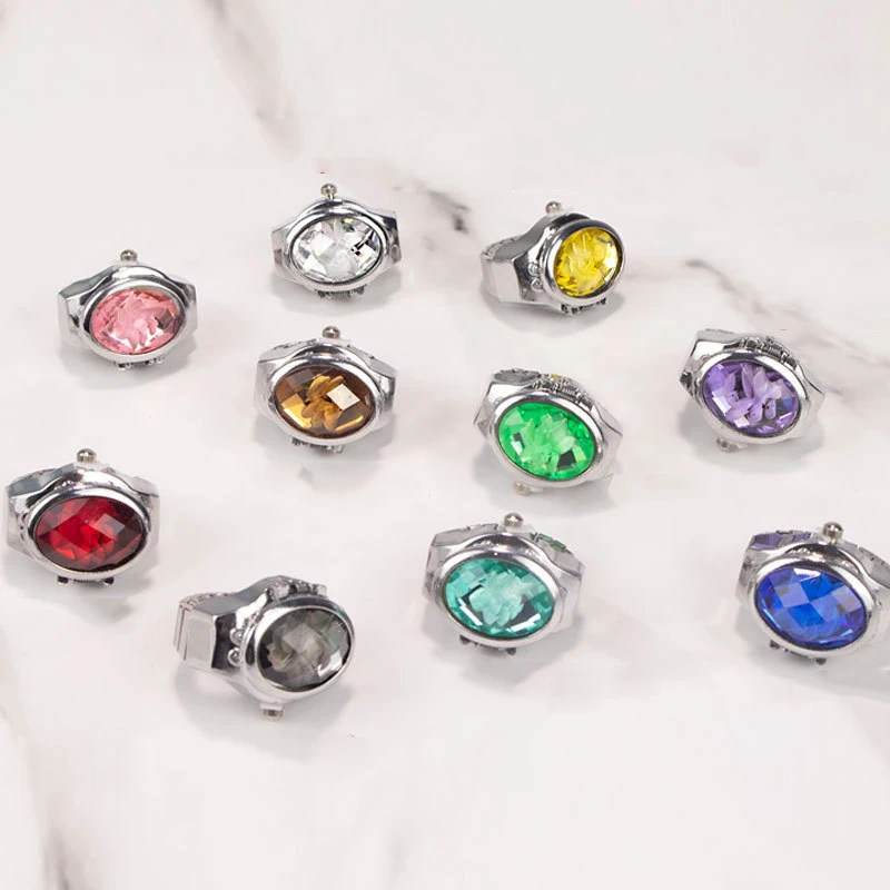 Gem Flower Can See Time Finger Watch Retro Hot Selling Temperament Ring Watch Women Wholesale Digital Finger Ring Watch