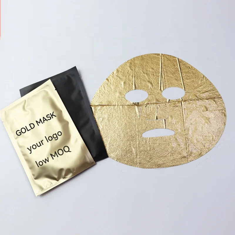 Custom Private Label Natural Moisturizing Vitamin C Silver Gold Foil Sheet Face Mask for Beauty Skin Care