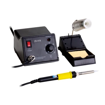 Zhongdi ZD-919 Temperature Controlled Soldering Station with 48W Iron, Soldering Stand and Sponge Holder