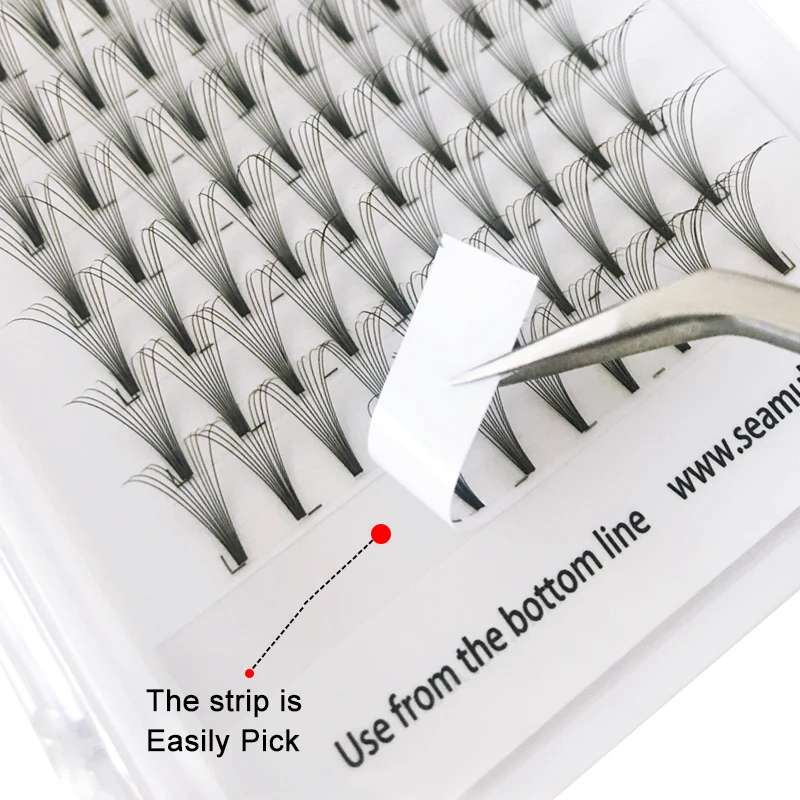 
12lines Premade Volume Fans Short Stem Fan Eyelashes Luxury Korean Black White Box Style Color Pure Package Feature Hand PBT 