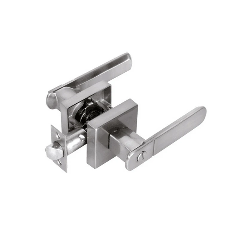 Quick release bathroom  function  zinc alloy leverset rosette door handle lock passage privacy bathroom door lever lock set
