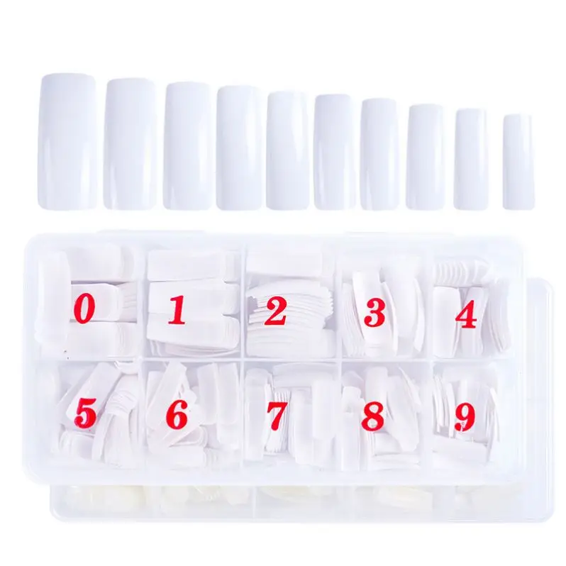 500 шт./кор. Nail Art ложные насадки для кия 10 размер натуральный чистый белый Ложные ногти Маникюрный Инструмент французские акриловые дизайны и изображением героев мультфильмов