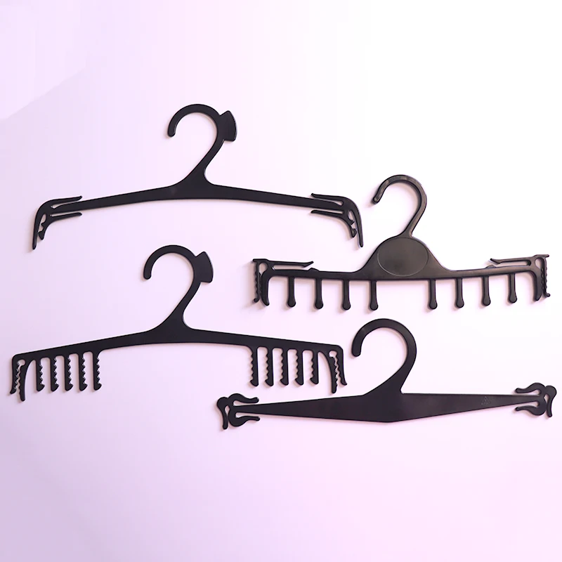 Custom logo black and white transparent color plastic cheap underwear bikini underwear display hanger sales clothes hanger stand