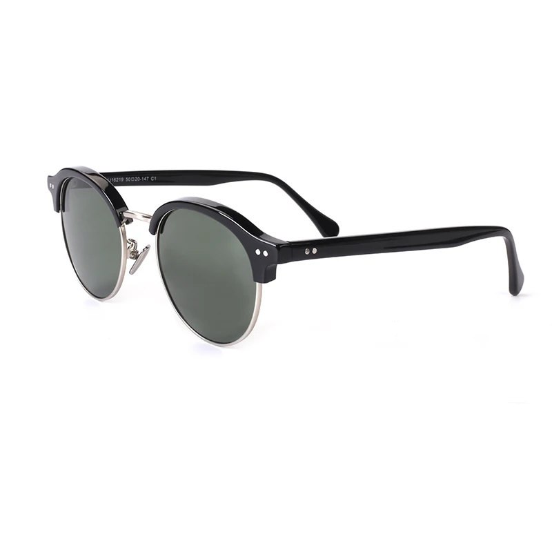 High Quality Italian Design Retro Round Acetate Frame TAC Sunglasses For Men Men