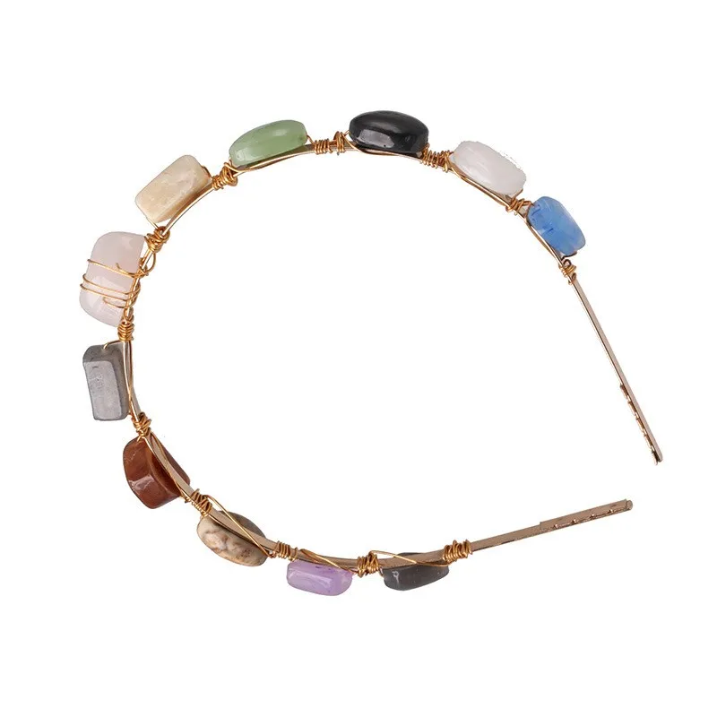 Недорогой модный опущенный эликсир из натуральных кристаллов, агат, яшма, соусы, здоровая металлическая женская заколка для волос, подарок, красота