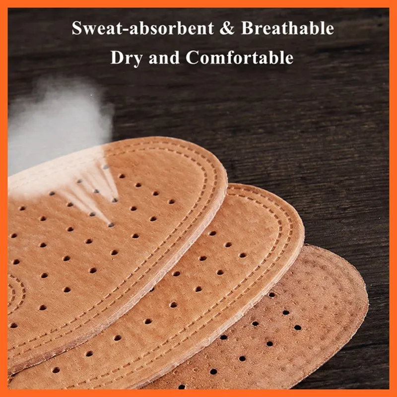 Cowhide Insole Leather Insoles Comfortable Deodorant Casual for Feet Quality Genuine Leather for Shoes Men Women Shoe Pad