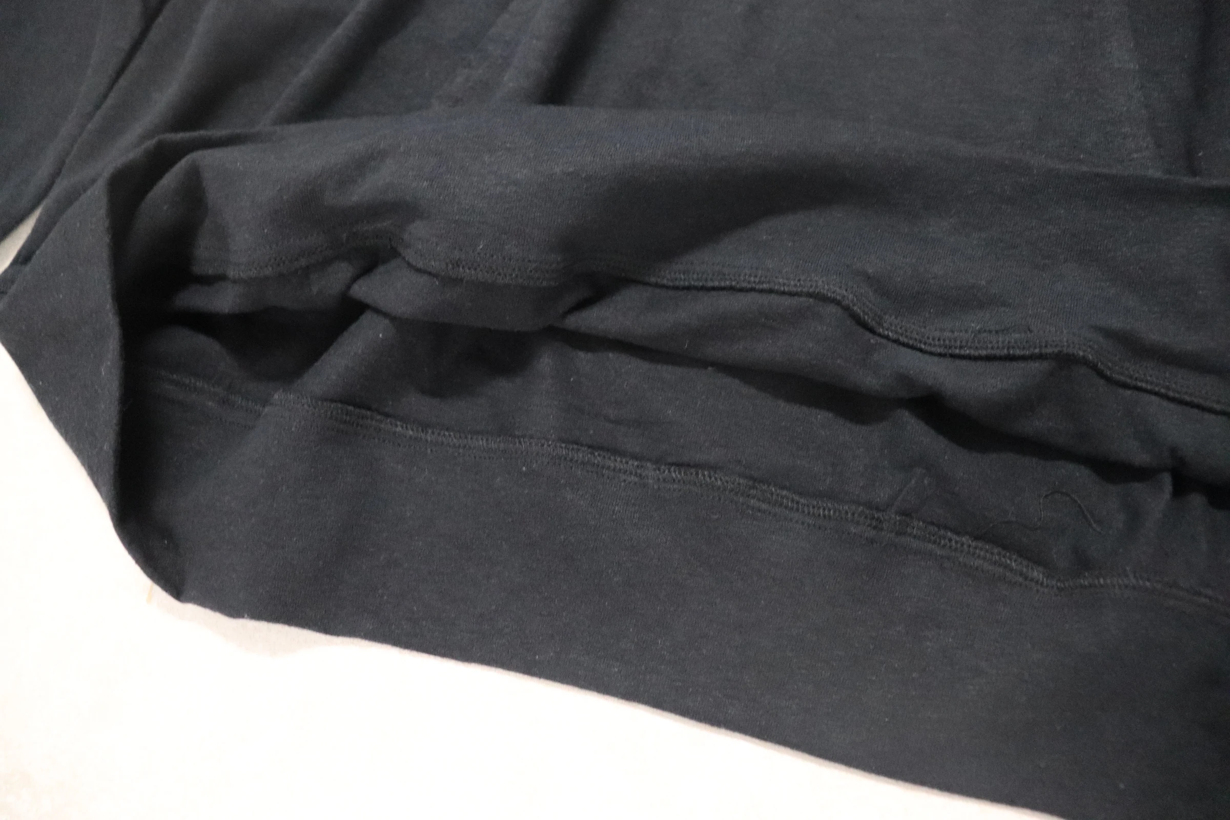 55%hemp 45%Organic Cotton Long Sleeve Thin Solid Black Hooded Pullover Unisex Black Loose Hoodies for Summer/Spring