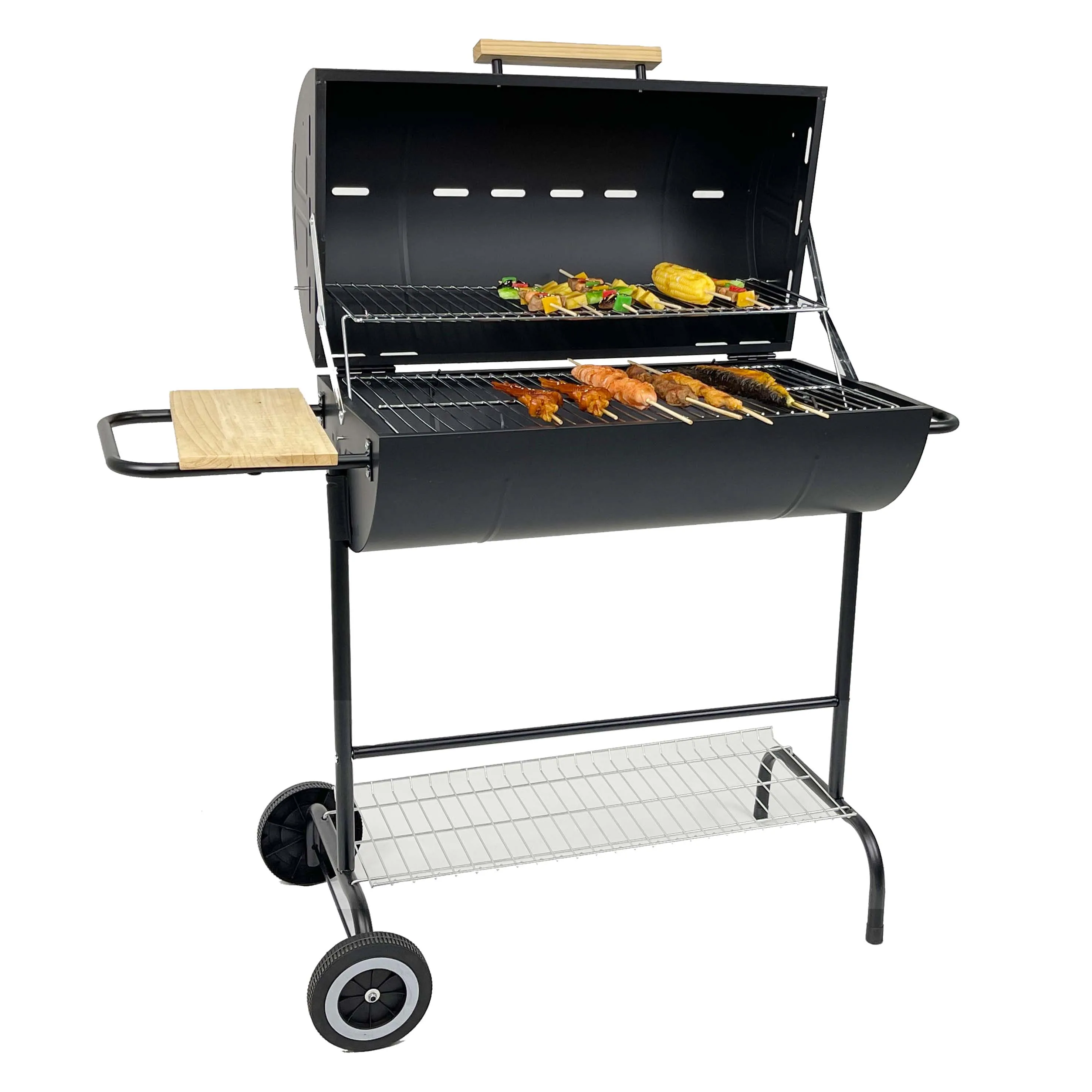 Hot Selling Cast Iron Metal Barbecue Portable Barbeque Charcoal Grill With Side Table