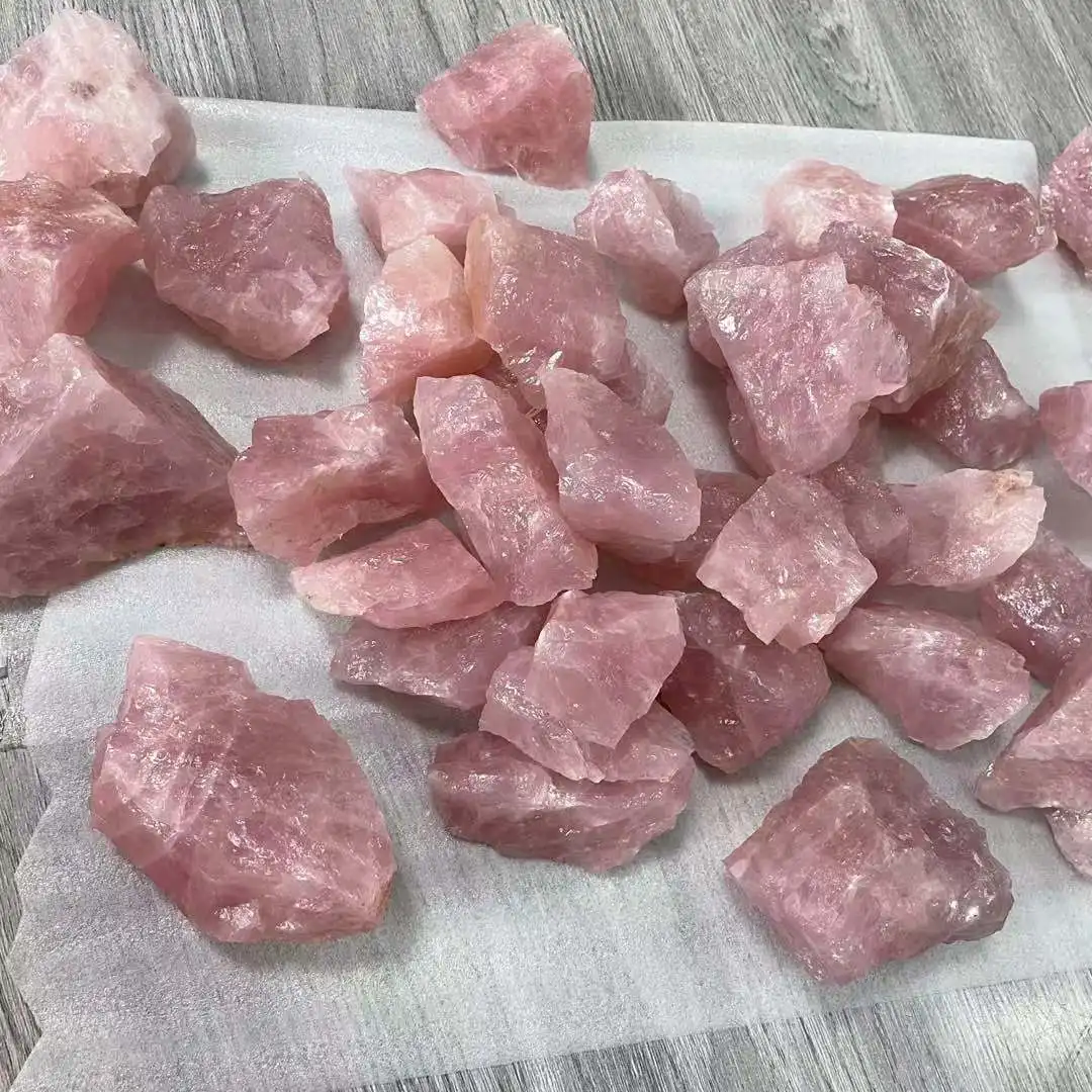 Wholesale Natural Hot Sale Folk Crafts Rose Quartz Raw Rough Stone Crystal Chips