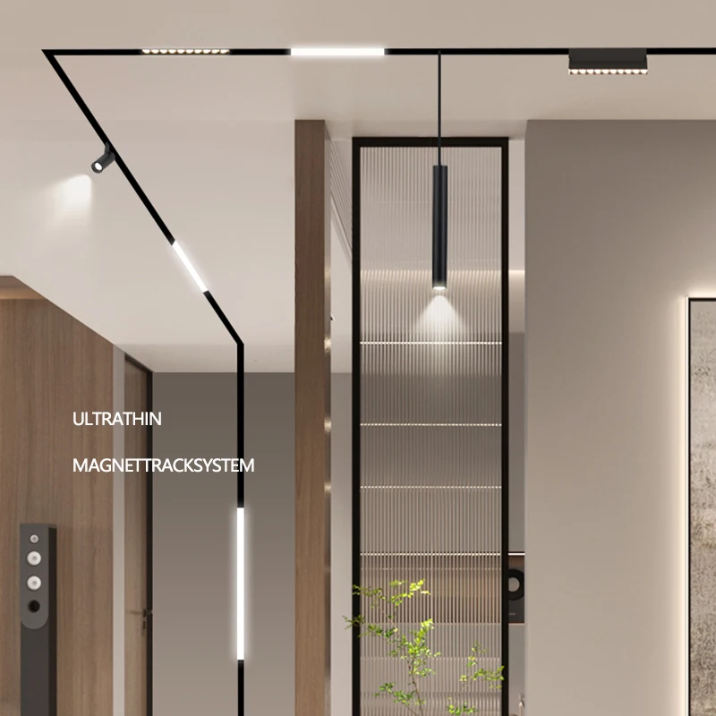 Focus Lamp Retail Spot Lighting Fixtures Surface Mounted Spotlights Linear Magnetic Rail COB Led Track Light 12W 20W 30W 40W