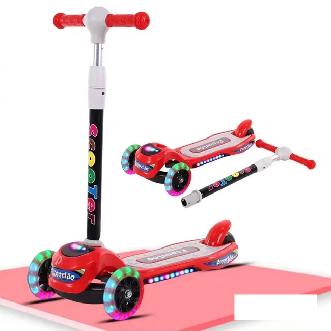 Cheap Fold Child Kick Foot Scooter boy and girl Kid Kick Scooter Electric Chinese Children 3 wheels more color