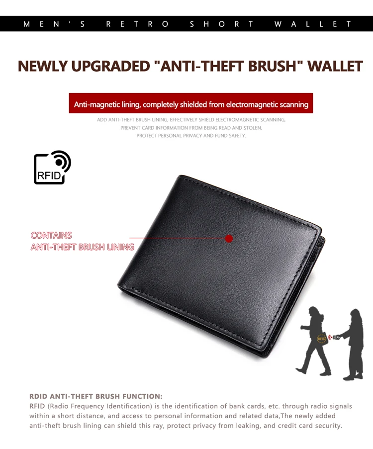 Marrant 7328 men bifold wallet credit card holder with money clip slim rfid blocking wallets genuine leather wallet for men