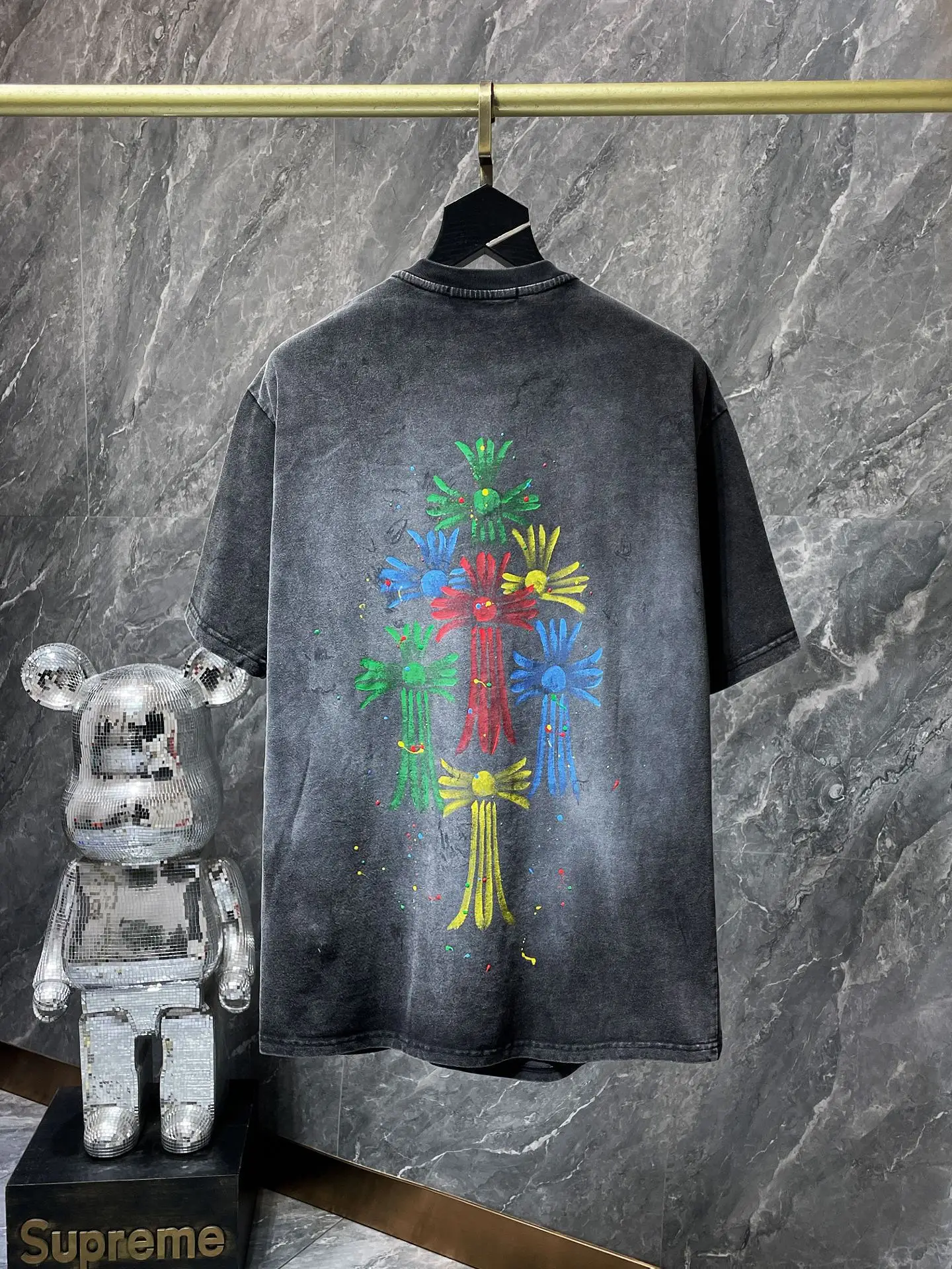 wholesale designer Chrome High-quality Heart pure cotton short-sleeved T-shirts unisex, casual style silicone printing tshirt