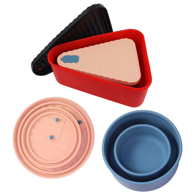 2024 New Trending Home Kitchen Products Multifunction Reusable Silicone Food Storage & Container Lunch Pizza Dough Box With Lid