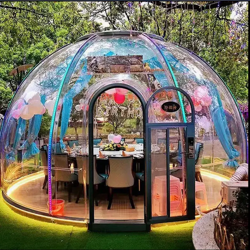 Transparent Wind Resistant Dome Prefablicated House