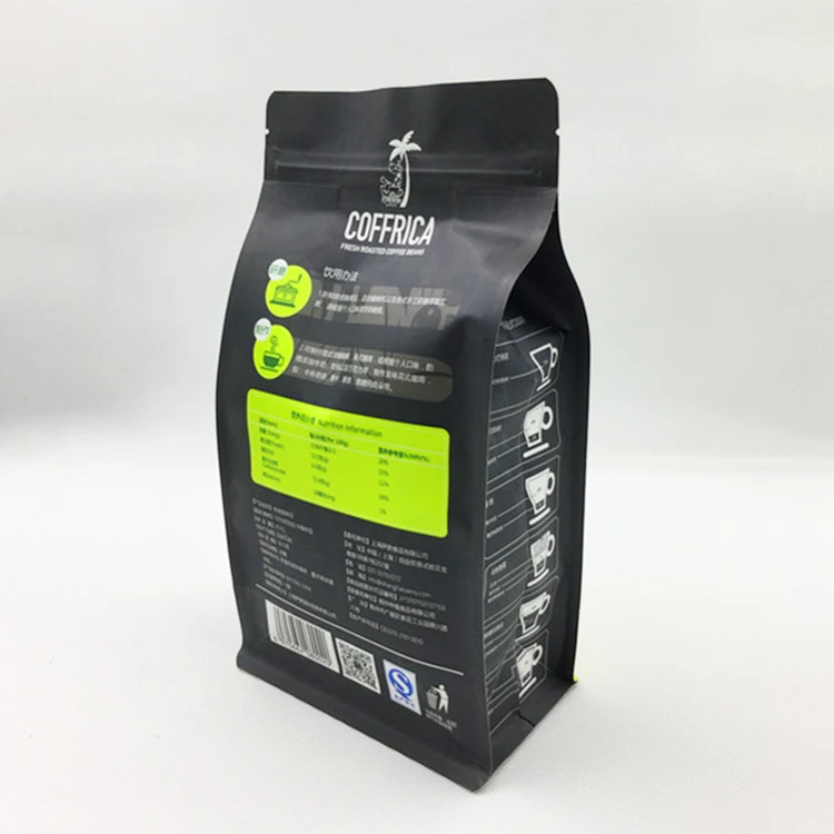  Custom 250g 340g 500g 1000g Side Gusset Plastic Mylar Packaging Pouches Flat Bottom Paper Foil Coffee Bag With