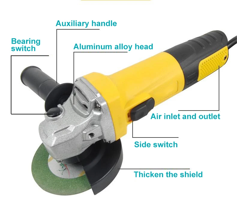 125mm Grinder Angle high Power Electric Side Switch 801 Angle Grinder Sharpening Machine