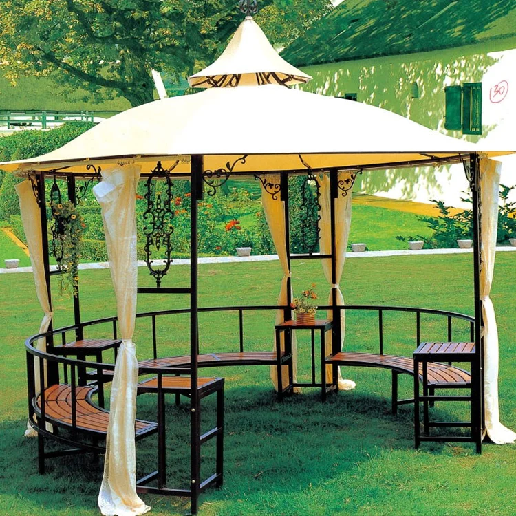 
Amazon hot-selling outdoor pavilion antique palace style metal furniture classic outdoor garden park cast iron bench 