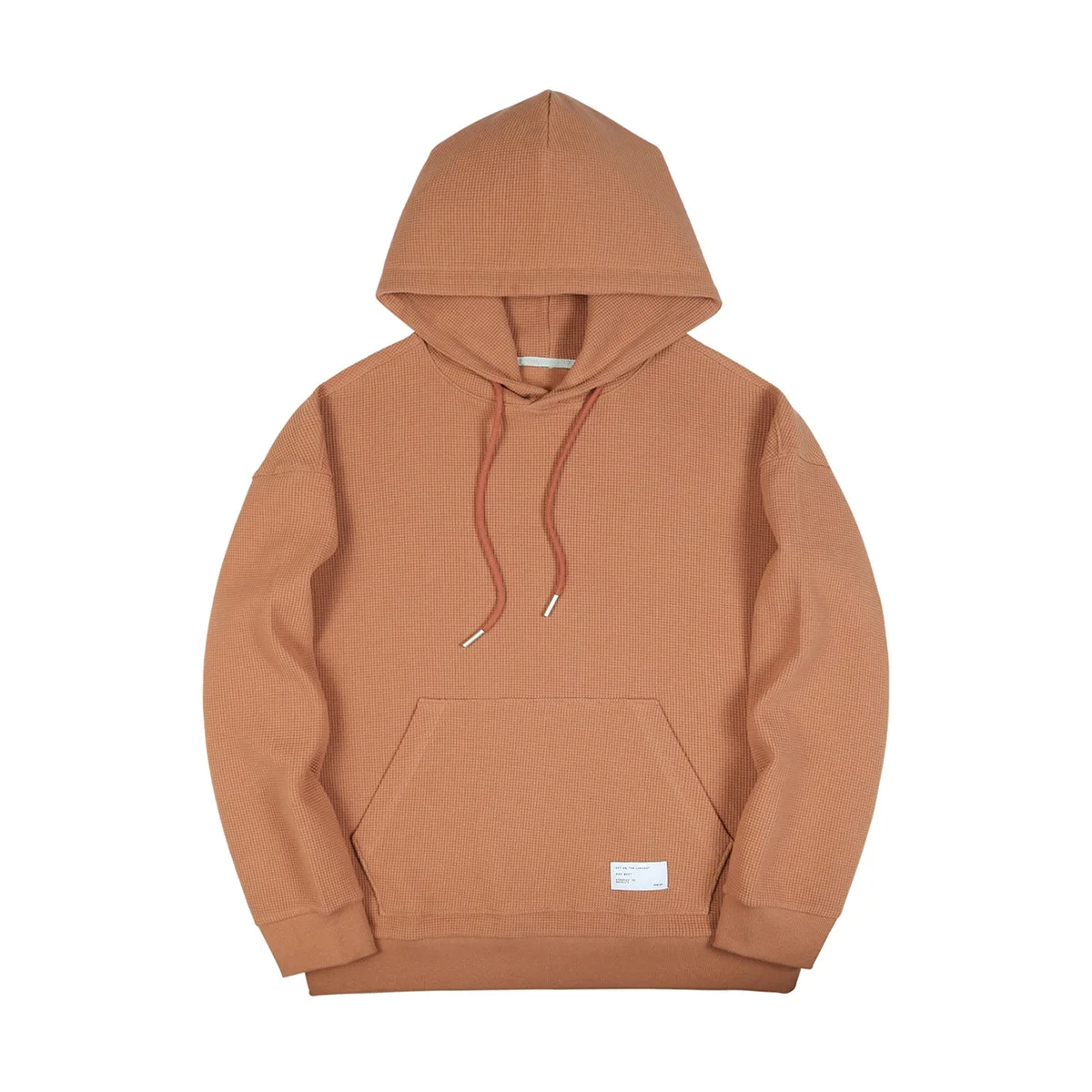 Custom Logo Cotton Long Sleeve top blank high quality hoody wholesale unisex Heavy waffle hoodie