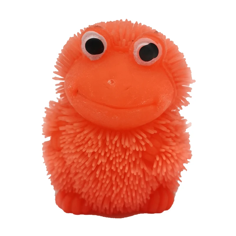 
Wholesale TPR rubber flashing frog puffer ball toy 