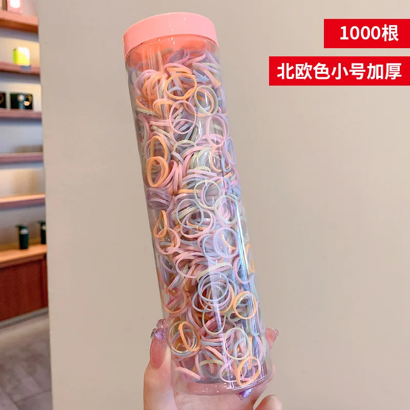 Factory cheap hair ties multi candy color synthetic hair rope for baby kid 1000pcs/450pcs black hair TPU rubber band accessories