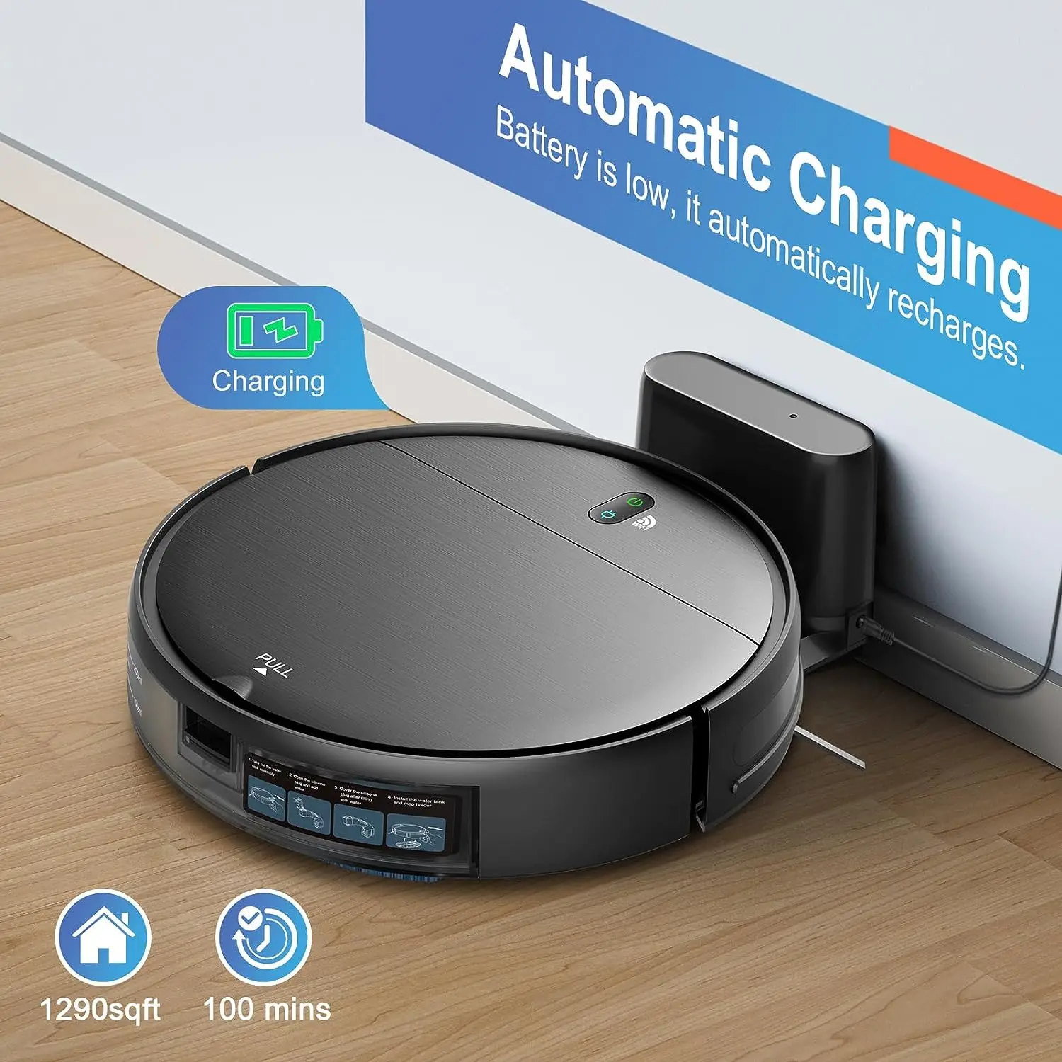 ONSON Robot Vacumn Mop Pet Hair Cleaning Self Charging Smart Vacuum Cleaner