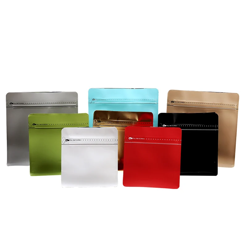 Custom logo printed coffee tea pouches one way valve packaging pouches side gusset coffee bag