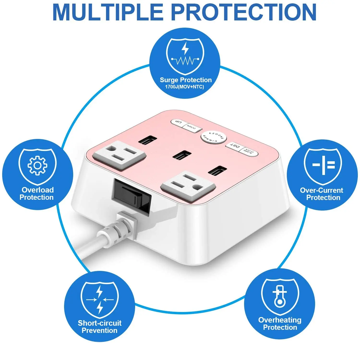  Концентратор USB и розетки удлинитель питания для отеля будильник удлинительного шнура прикроватная розетка