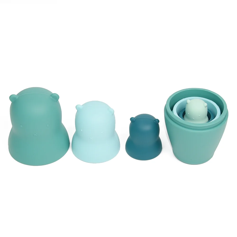 100% Food Grade Silicone Russian Doll Stacking Toys Russian Cute Bear Matryoshka