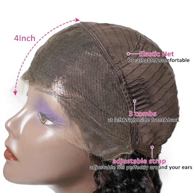 Бесплатные образцы парик с выравненной кутикулой и глубокой волной швейная машина для фронтальных поставщиков шнурков Швейцарский из человеческих