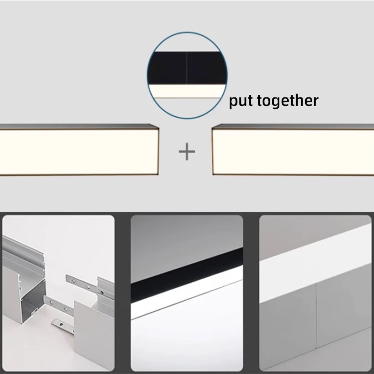 Modern Rectangles Pendant Light Led Chandelier Acrylic Linear Lights Hanging Lamp For Office Supermarket Mall Billiard Room