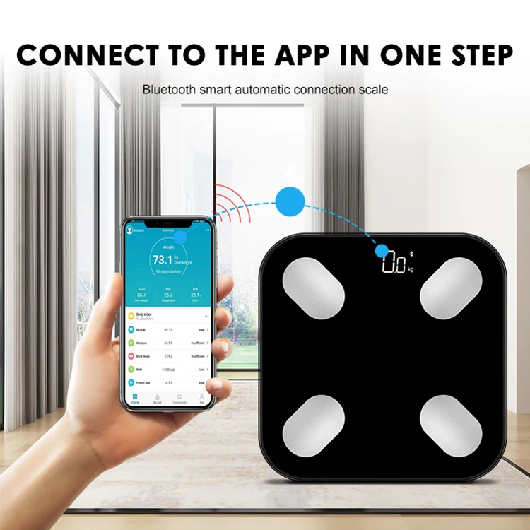 In Stock Body Weight Balance Scan Fat Glass Weight Scale With Led Display Smart Scale