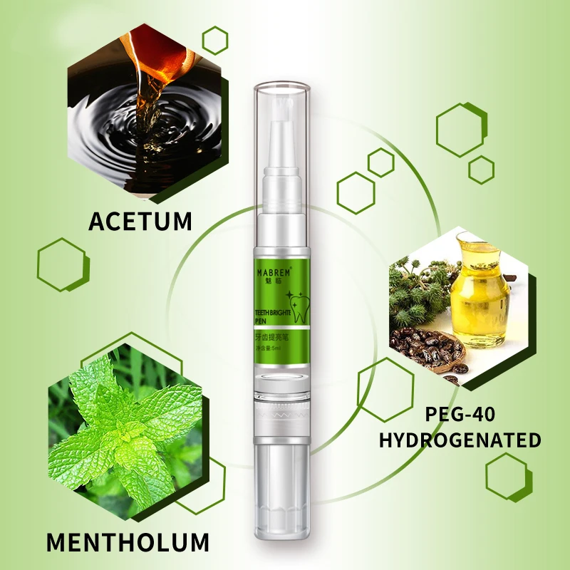 MABREM 5ml teeth brightening pen yellow stain tooth tartar serious plaque black spots removing cleaning whitening pen for smoke