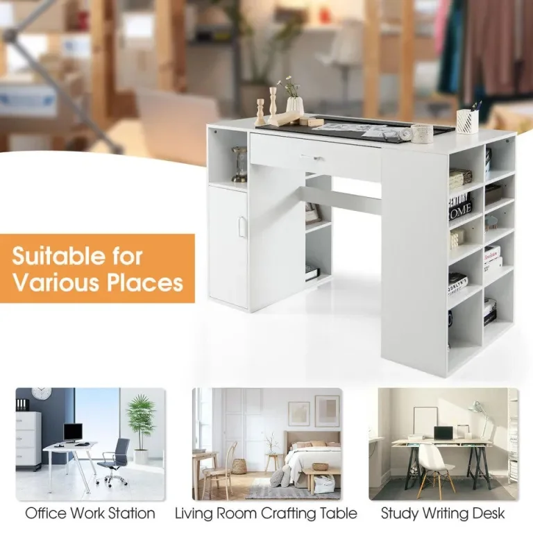 Factory Customized 53' Office Computer Desk Modern Study Desk Sewing Machine Table with Storage