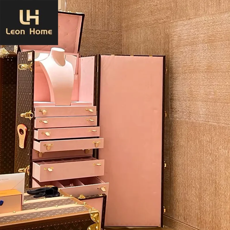 Customized Italian Luxury Makeup Cabinet Marble Luxury Furniture Postmodern Makeup Table Design Bedroom Dressing Table