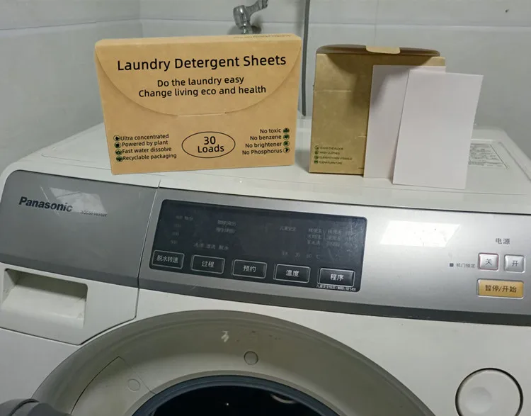 Laundry Detergent Strip Sheet Supplier Manufacturer Anti Bacterial Mite Detergent Paper Sheet With Solid Enzym