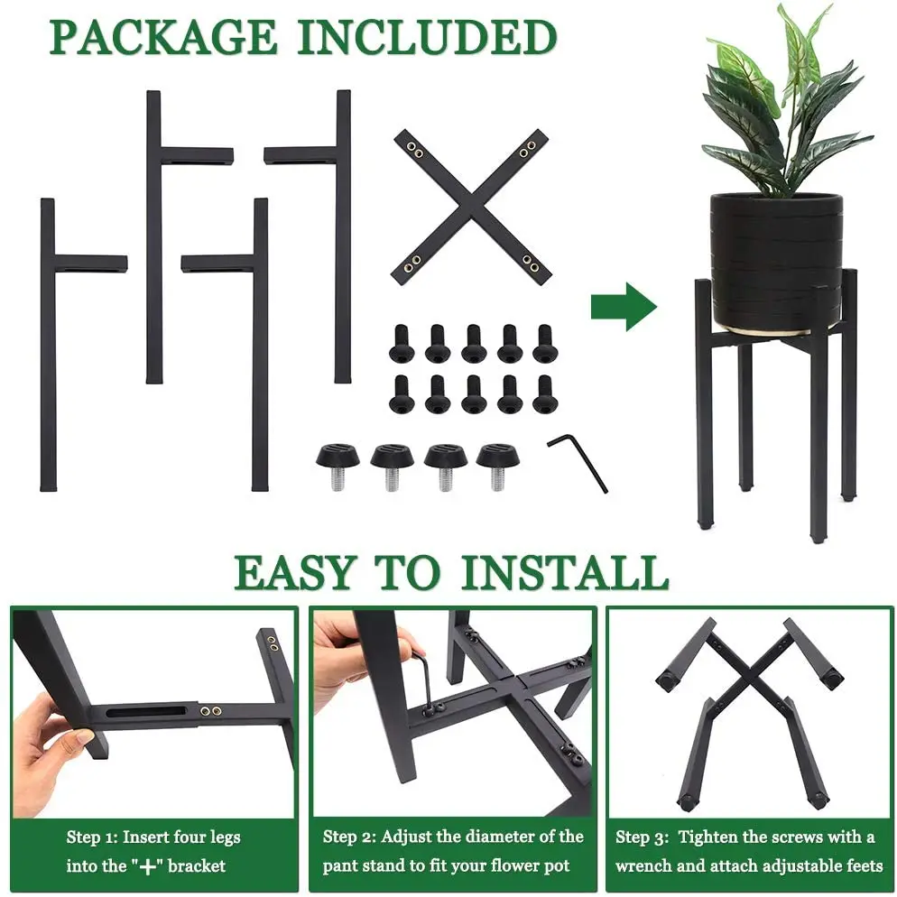 Plant Stand House Home Decor Modern Mid Century Display Holder Rack Wrought Iron Adjustable Indoor Flower Pot Metal Plant Stand