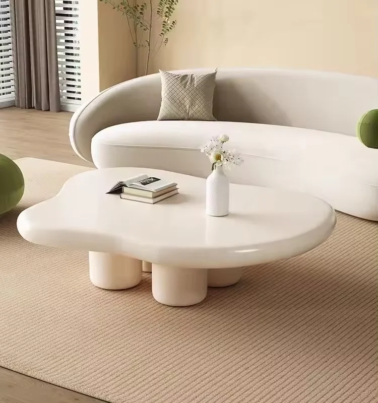 Best Cloud tea table Nordic home living room small apartment simple modern shaped table cream wabi-Sabi net black tea table