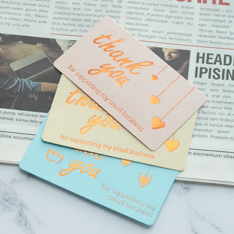 customized printing with logo business card thank you order card for clothing shipping