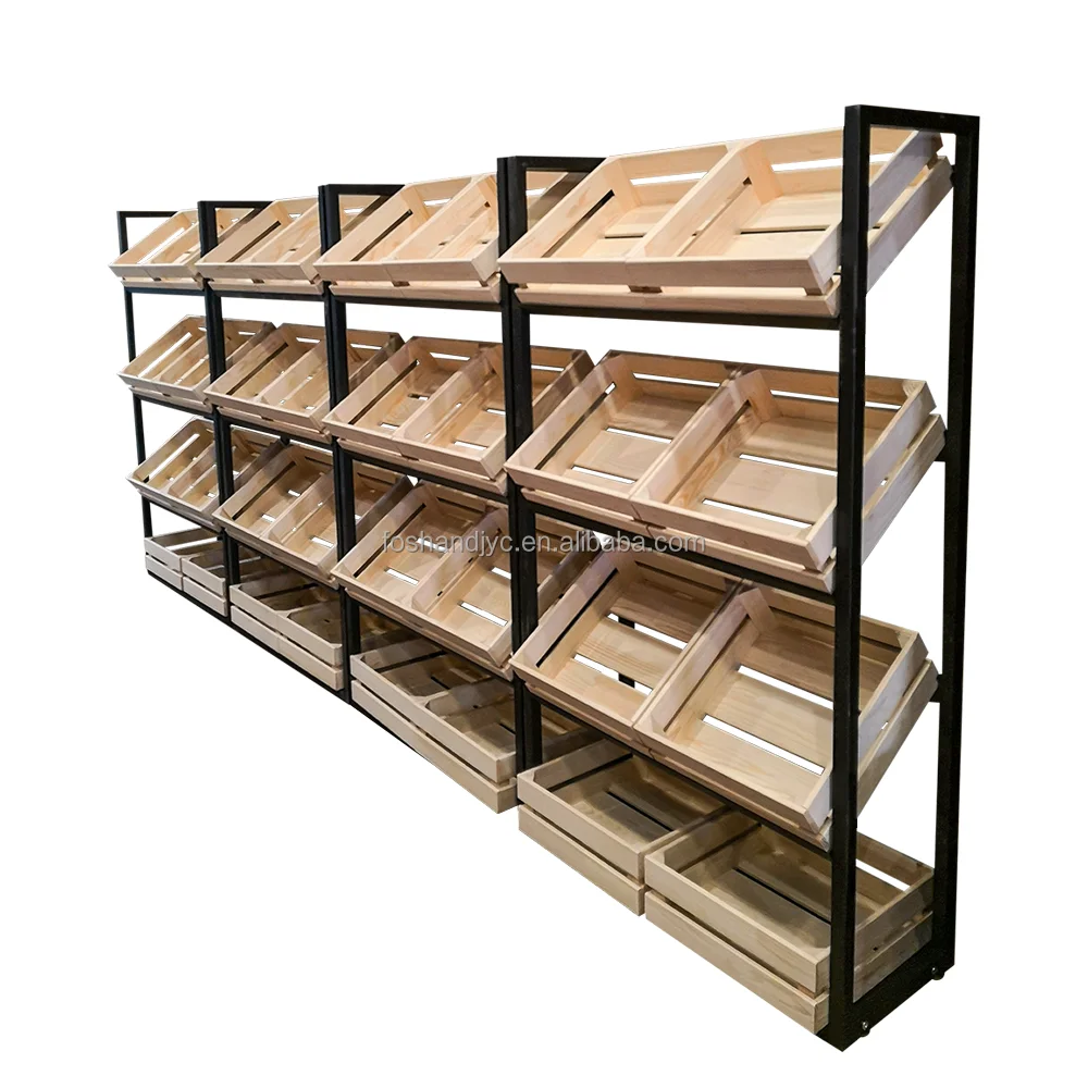 Factory Price Supermarket Metal Vegetable Stand Display For Retail Shop Grocery Store Furniture