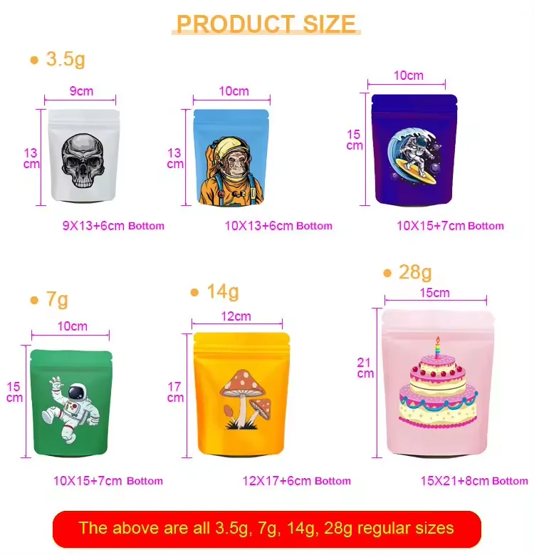 100pcs price COOKIES soft touch design Tactile Film Matte food self-sealing bag 1-3.5g Zipper Smell Proof Cookie Mylar Bag